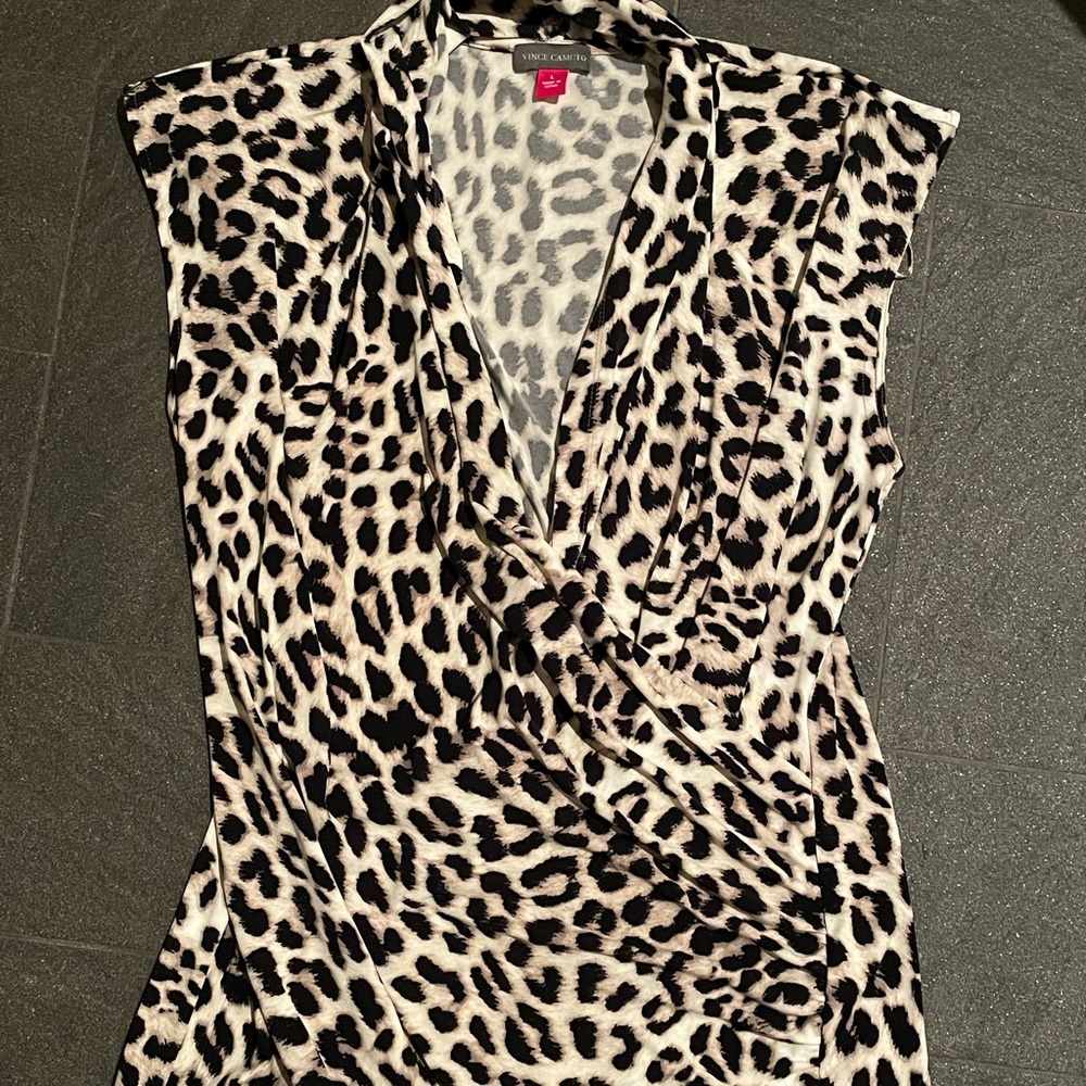 Vince Camuto Leopard Print Wrap Top